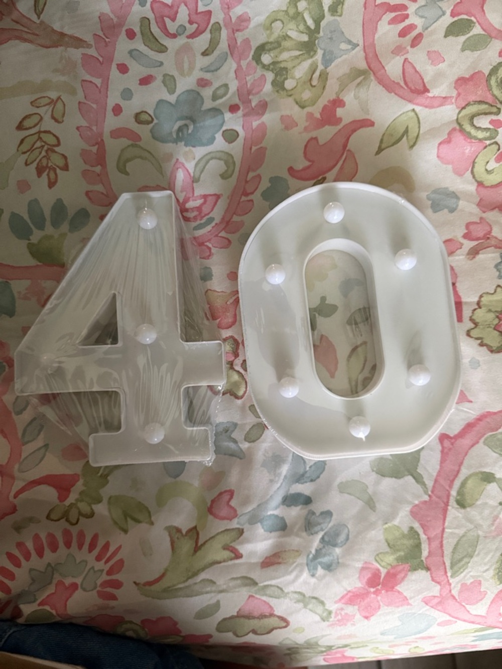 White Number 40 Marquee Lights - Party Decoration